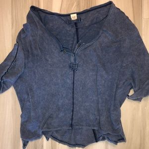 free people navy blue flowy top